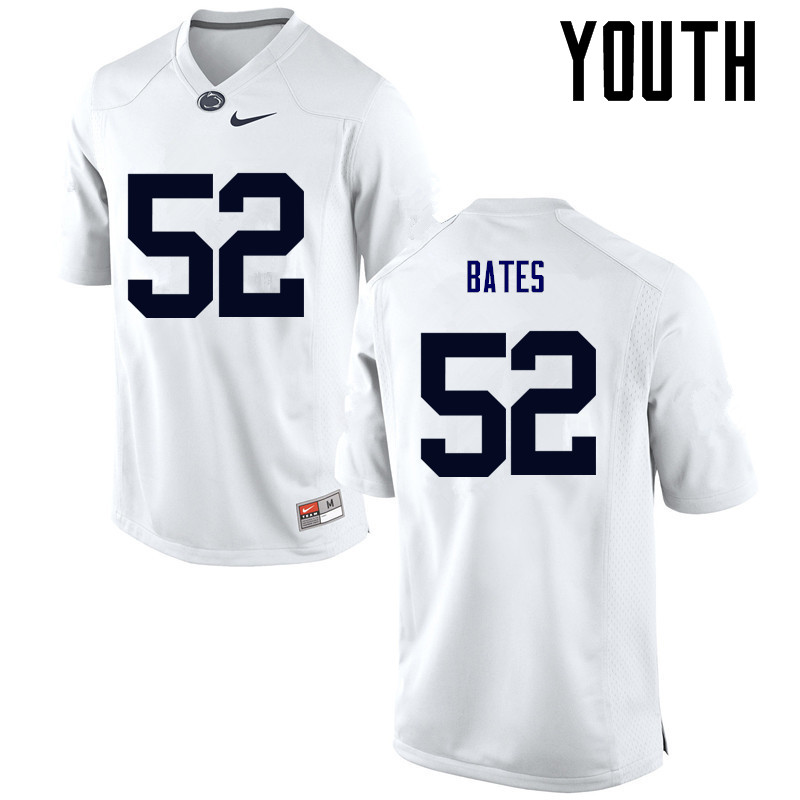 Youth Penn State Nittany Lions #52 Ryan Bates College Football Jerseys-White